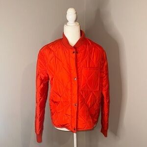 Silence + Noise Bright Orange Quilted Jacket